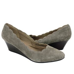 Susina Gray Suede Leather Wedge Heels